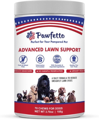 [BRSROCTQB4NBOYLV] Advanced Lawn Support Supplement for Dogs, with Cranberry, Amino Acids, and Brewer’s Yeast, Easily Digestible, Chicken Liver Flavor, Perfect for Your Pampered Pet (70 Dog Chews)