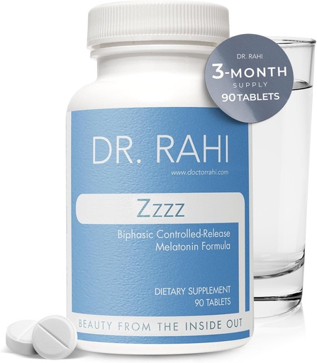 [BRSROGIOCUDW2E3B] Dr. Rahi Melatonin 5mg with Calcium and B6 Sleep Support Supplement, Made in USA, Melatonin 5 mg Tablets for Deep Sleep, Calm Sleep, Relaxing Sleep, Natural Sleep Aid for Adults, Zzzz - Melatonin