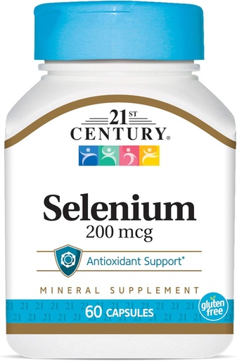 [BRSWIY37OUNWEHT6] 21st Century Selenium 200 Mcg Capsules, 60 Count (Pack of 2)