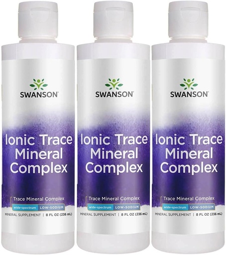 [BRSWGFD3B54GO3AZ] Swanson Concentrace Trace Mineral Drops 8oz-Complete Mineral Complex for Energy, Hydration, & Electrolyte Balance Over 72 High Absorption Ionic Minerals Such As Magnesium, Potassium, Calcium (3 Pack)