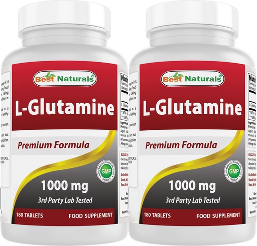 [BRSW2AYNOV5RGEYY] Best Naturals L-Glutamine 1000 mg 180 Tablets (180 Count (Pack of 2))