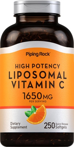 [BRSRMFQZOZ6BYYAV] Piping Rock Liposomal Vitamin C | 1650mg | 250 Softgel Capsules | High Potency | Non-GMO, Gluten Free Supplement