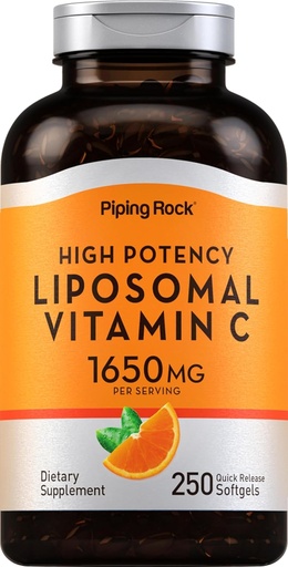 [BRSRMFQZOZ6BYYAV] Piping Rock Liposomique Vitamine C 1650mg.250 Softgels.