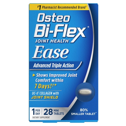 [BRSWIAIOBYNQ2D32] Osteo Bi-Flex Ease Mini Tablet Triple Action UC-II Collagen Supplement with Vitamin D, Improve Joint Function, Strength, Flexibility, Mobility 28 Mini Tabs