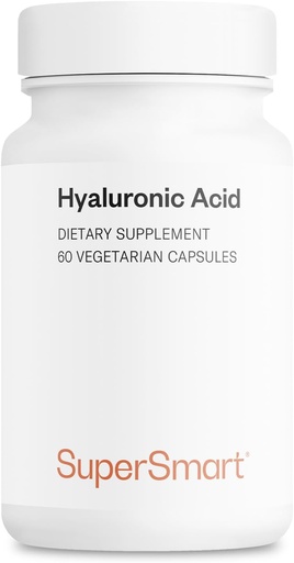 [BRSWGBARDF6RE23P] Supersmart Hyaluronic Acid Supplement 300mg per Day (Sodium Hyaluronate) - High Molecular Weight 1.2 Million Daltons | Non-GMO & Gluten Free - 60 Vegetarian Capsules