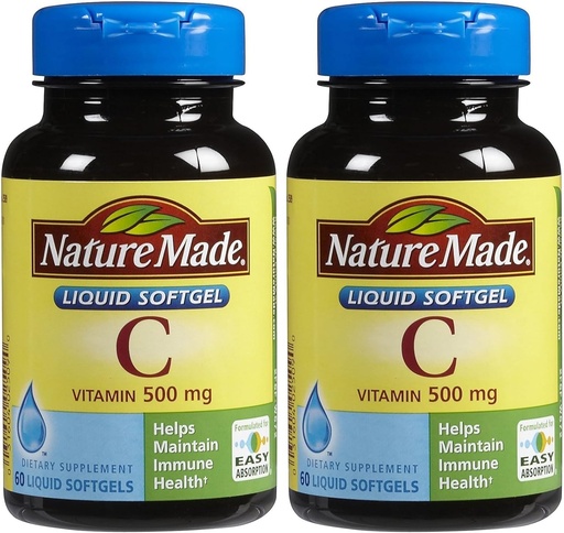 [BRSRA2Q3OINRY2D2] Nature Made Vitamin C 500 Mg Softgels, 60-Count - Pack of 2