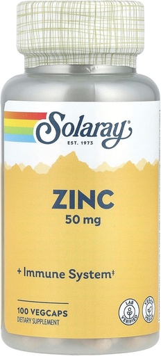 [BRSWIYQ2A4CRGGTG] Solaray Zinc Amino Acid Chelate 50 mg VCapsules, 100 Count
