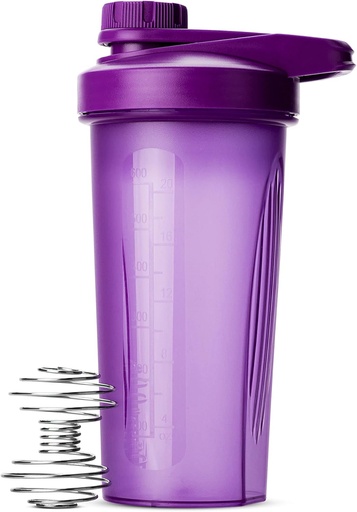 [BRSROAICBAMWK3D3] Mr. Pen- Shaker Bottles for Protein Mixes with Twist Cap, 28 oz, Purple Protein Shaker Bottle with Wire Whisk Ball, Mixer Bottle