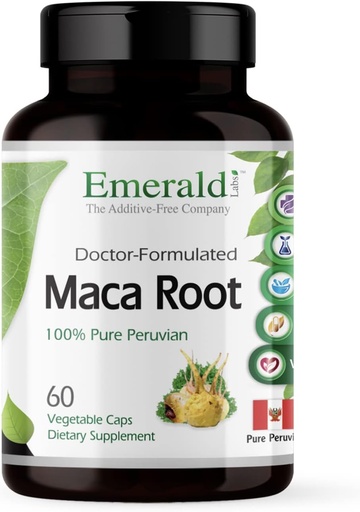 [BRSWIZDQOFYRA2L2] Emerald Labs Peruvian Maca Root - Organic Maca Root Supplement - Podporuje Hormonální rovnováhu a přírodní energii - Vegan & gluten- Free - 60 Zeleninové kapsle (30- Day Supply)