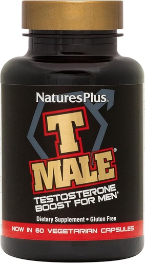 [BRSWIZQFCQFR2YA5] La natura Plus T Male - 60 Vegetarian Capsules - Proteots Muscle i Stamina, Moudor - Guten Free - 30 Servings