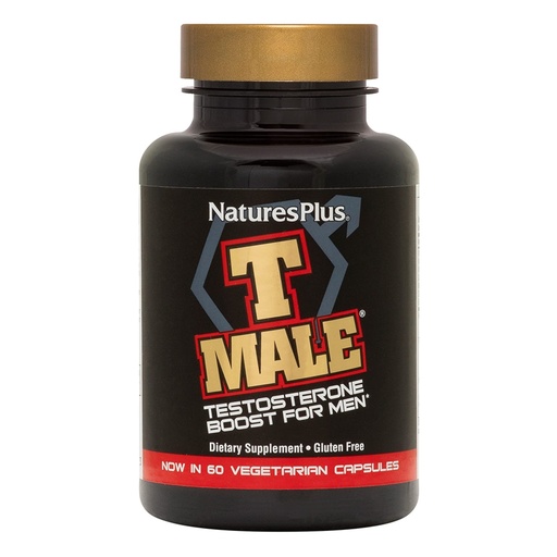 [BRSWIZQFCQFR2YA5] NaturesPlus T Male - 60 Vegetarian Capsules - Promotes Muscle Gain & Stamina, Mood Enhancer - Gluten Free - 30 Total Servings
