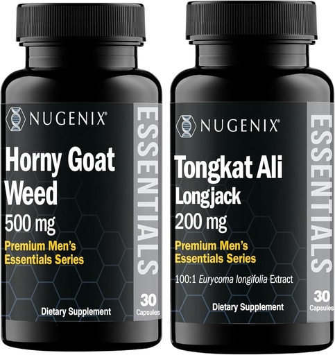 [BRSROAL2CV5BMHQ3] Nugenix Essentials Horny Goat Weed and Tongkat Ali Supplements