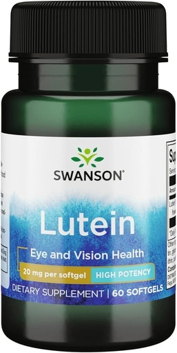 [BRSWGEIPCR6ROEL3] Swanson Lutein 20 Milligrams 60 Sgels