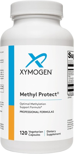 [BRSWIBAQDEFBQFYZ] XYMOGEN Methyl Protect - Formule optimale de méthylation avec le folate de méthyle, vitamine B12 (méthylcobalamine b12), Riboflavine + B6 Vitamines - Cognitive, Homocystéine + Suppléments de santé cardiaque (120 capsules)