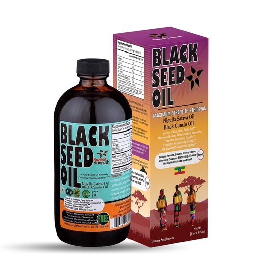 [BRSWKZQ7AV7RAETY] Ethiopian Black Seed Oil - 3.43% Thymoquinone Cold-Pressed Black Cumin Seed from Pure Nigella Sativa - First Pressing Blackseed Non-GMO Improved - 16 Oz Glass Bottle Sweet Sunnah