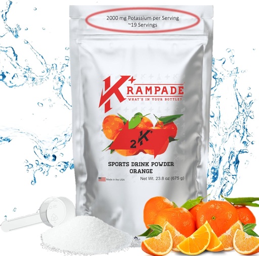 [BRSWGFI2BBYWECLG] Krampade Electrolytes Powder Potassium Supplement - 2000 mg K+, >2X More Than Coconut Water | Cramp Relief and Prevention | Hydration Powder
