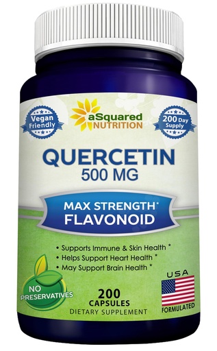 [BRSWGYYTOB7G2DTO] aSquared Nutrition Quercetin 500mg Supplement - 200 Capsules - Quercetin Dihydrate to Support Cardiovascular Health - Max Strength Powder Complex Pills to Help Improve Immune Response