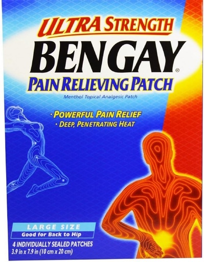 [BRSWKGYIBIGRWHA7] BENGAY Ultra Strength Pain Relieving Patches Large Size 4 Each (Pack of 4)