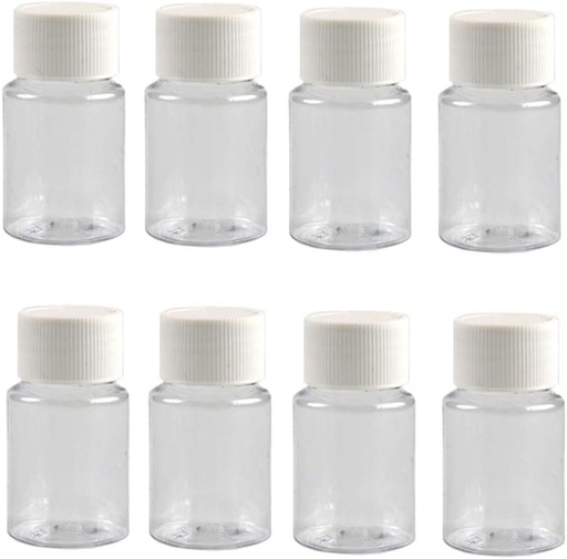 [BRSWGHD4DEMB43D2] 12PCS 30ML 1OZ Sticle din plastic transparent gol cu capac alb şurub Capsule cu pulbere solidă Pilula comprimat cutie de depozitare Portabil portabil borcan container pentru Travel Daily Life