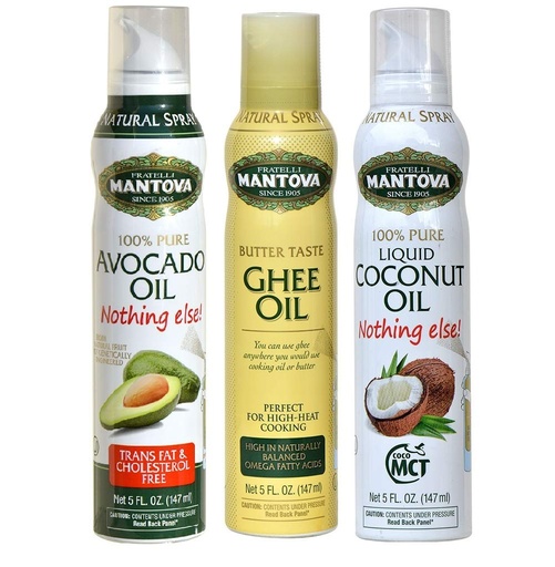 [BRSWGHDQBMJRQ23A] Mantova Keto Spray Oil Set (Avocado, Ghee, Coconut MCT Oil), Pack of 3