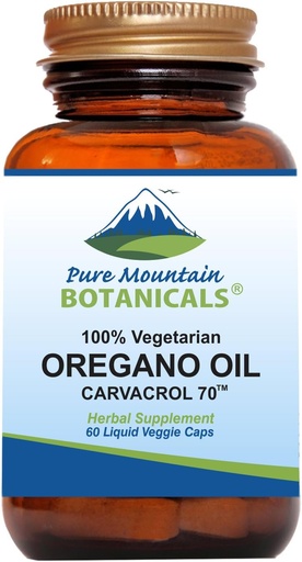 [BRSWKYI5CMARK2YV] Murni Gunung Botanicals Wild Oregano Oil Capsules - 60 Kosher Vegan Caps Sekarang dengan 510mg Mediterania Oil of Oregano Supplemen