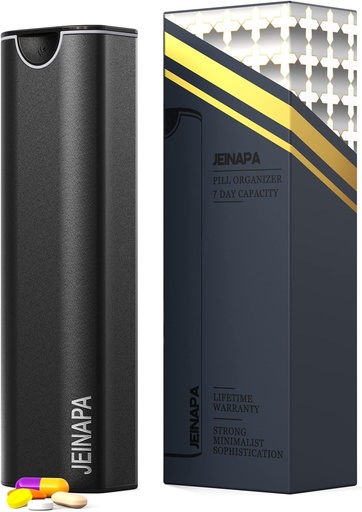 [BRSRMHATPN6RYHT4] Extra Big Pill Organizer 7 päeva, Alumiinium Daily Pill Box, iganädalane reisipillide juhtum, armas pillide hoidja vitamiinide, ravimite, pillide, toidulisandite hoidmiseks