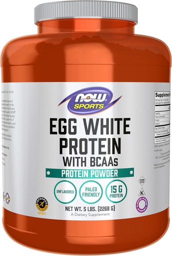 [BRSWGFD5OEHA22Q6] Egg White Protein Now Foods 5 lbs Powder