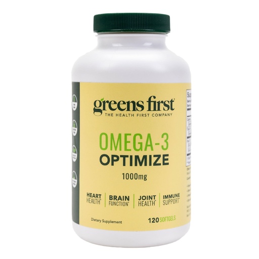 [BRSWIEIYO4OGAETI] Greens First Omega-3 Optimize Daily Supplement Ultra-Pure, Potent Marine Oil - for Heart, Brain & Joint Health - High EPA/DHA - Immune Support - 850mg - 120 Softgels