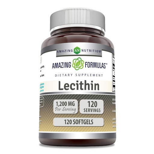 [BRSROBL3O4NBAHLH] Amazing Formulas Lecithin 1200 mg Softgels Supplement | High Potency | Non-GMO | Gluten Free (1 Pack, 120 Count)