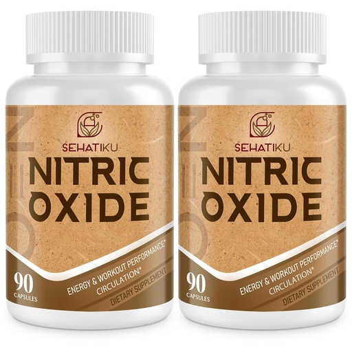 [BRSRAYDQOYNBAYLX] SehatiKu Nitric Oxide Supplement, Nitric Oxide Booster & 6-in-1 Phytonutrient Blend for Heart, Flow, Immune - 90 Capsules (2 Bottle)