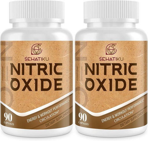 [BRSRAYDQOYNBAYLX] Supplément à l'oxyde nitrique, booster à l'oxyde nitrique et mélange 6-en-1 de phytonutriments pour le cœur, le débit, l'immune - 90 capsules (2 flacon)