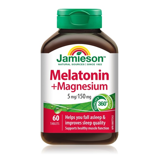 [BRSWG236AUNGAHTP] Jamieson Melatonin with Magnesium 5mg/150mg, 60 Tablets