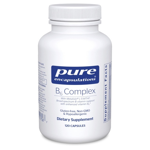 [BRSWGFD2AF4AA3L4] Pure Encapsulations B6 Complex - Supports Nervous System & Brain Health* - Includes B Vitamins - Contains Enriched Vitamin B6 - Non-GMO & Gluten Free - 120 Capsules