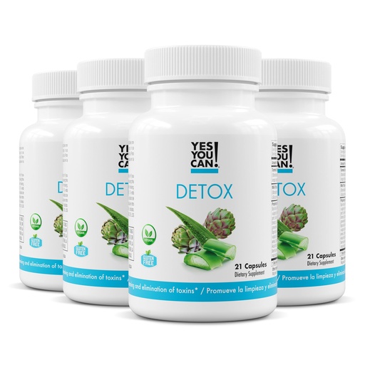 [BRSRMAQQDFYGAALU] Yes You Can! Natural Detox Pills - Diuretic Cleanse with Electrolytes & Vitamins - Helps with Water Retention - Gluten-Free, 21 Capsules (4 Pack)