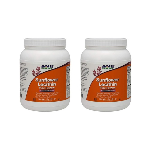[BRSWIBT2BR7RYH34] NOW Foods 2 Pack Sunflower Lecithin, Pure Powder, 1 lb (454 g)