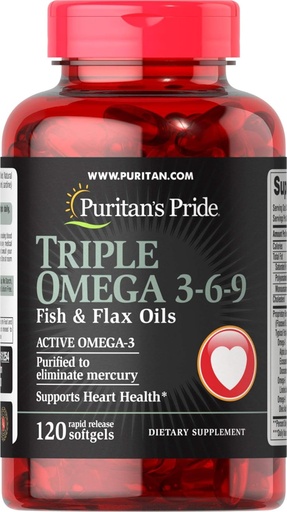 [BRSWI2T5B4IBSG3G] Puritan's Pride Triple Omega 3-6-9 Fish & Flax Oils