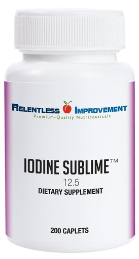 [BRSWGZQKDIPRQH3K] Iodine Sublime® 12.5mg 200 High-Bioavailable Caplets with Potassium Iodide for Thyroid & Metabolism Support Compare to Iodoral 12.5