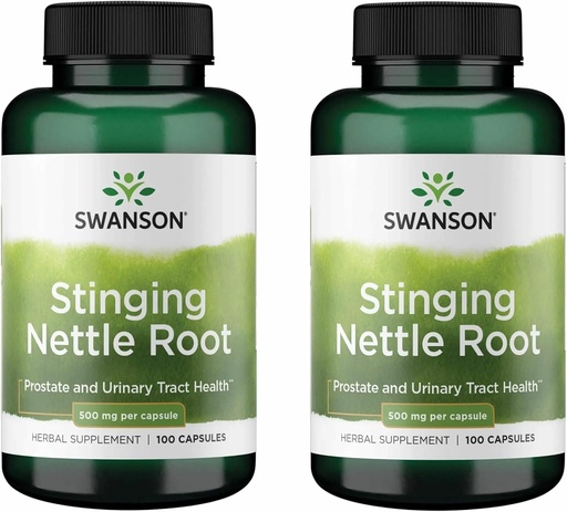 [BRSWGFAYAAMBMGTU] Swanson Stinging Nettle Root (Urtica Dioica) - 초본 보충 - (100 캡슐, 500mg) (2 팩)