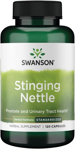 [BRSWKHD3AQHWKFD3] Swanson Stinging Nettles - Suplemento de ervas Prostate Health & Urinary Tract Support - Fórmula natural de apoio à saúde respiratória e equilíbrio de líquidos - (120 Cápsulas)