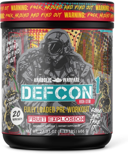 [BRSROHA2OUHBEC34] Anabola Warfare Defcon1 High Stim, High-Intensity Pre-Workout Powder (Fruit Explosion, 20 portioner)
