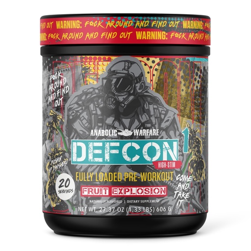 [BRSROHA2OUHBEC34] Anabolic Warfare Defcon1 High Stim, High-Intensity Pre-Workout Powder (Fruit Explosion, 20 Servings)