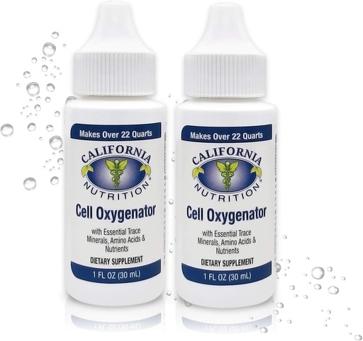 [BRSWGBAPPN7GKHTL] Cell Oxygenator 1 Fl Oz Bottle (Pack of 2), Liquid Oxygen Drops Daily Nutritional Supplement for Greater Immune System, Trace Minerals and Amino Acids for Athletes Sport