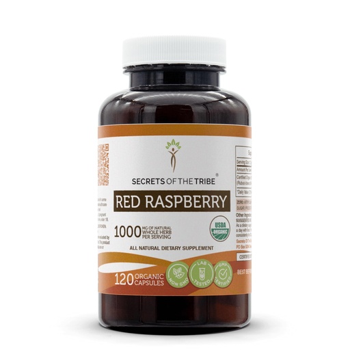 [BRSROEI2CAMBGHY4] Secrets of the Tribe Red Raspberry USDA Organic Capsules | Certified Organic Vegetarian Capsules, Herbal Dietary Supplement | Rubus idaeus Dried Leaf (120 Count)