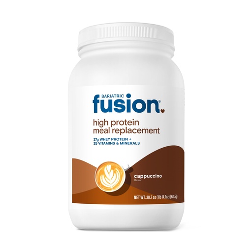 [BRSWICQYAYDBYH34] Bariatric Fusion Cappucino Meal Replacement 27g Protein Powder, 21 Serving Tub for Bariatric Surgery Patients Including Gastric Bypass and Sleeve Gastrectomy - No Gluten, Aspartame or Sugar