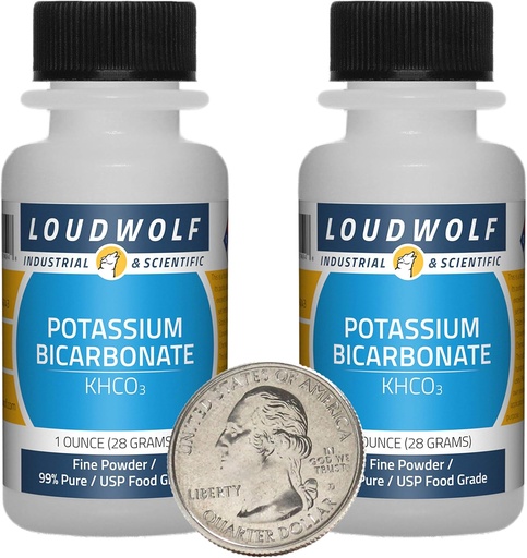 [BRSWY232CMIQG3QU] Potassium Bicarbonate / 2 Ounces / 2 Bottles / 99% Pure USP Food Grade/Fine Powder