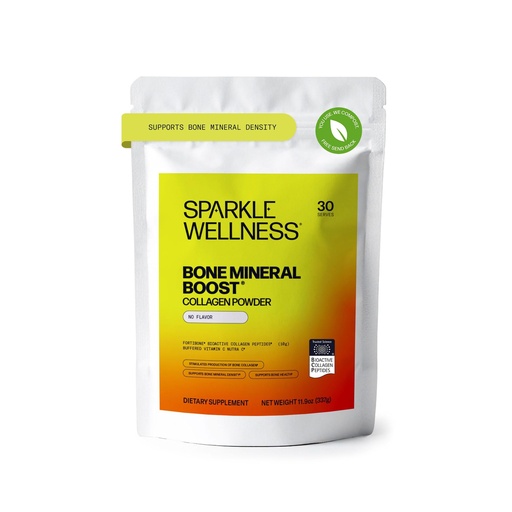 [BRSRAZT7O5YB43IY] Sparkle Wellness FORTIBONE Bioactive Collagen Peptides | Collagen Powder Supplement with Nutra C Buffered Vitamin C for Bone Health | Bone Mineral Boost (No Flavor) [30 Serves]