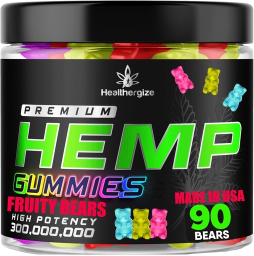 [BRSRMBIODIFGO3IY] Ganchos de cáñamo Premium Oleo de cáñamo Osos Edibles-Natural Calm, Paz y Relajación-Dormir Promoto, Vuelta-Natural Omega 3 6 9-High Potency Hemp-Made in USA