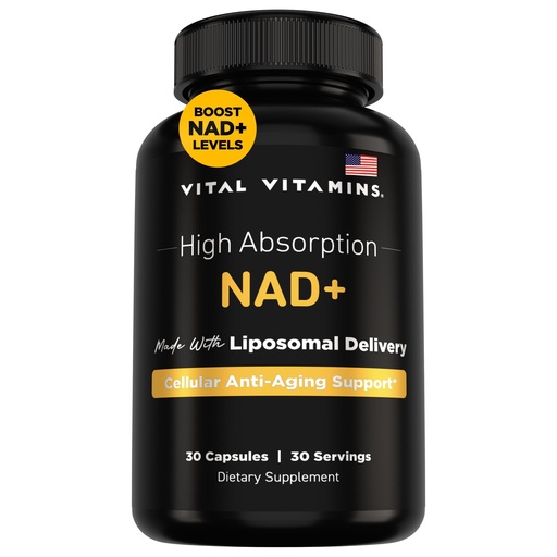 [BRSRAHQPCUJQYDLH] Vital Vitamins NAD Supplement - NAD+ (Nicotinamide Adenine Dinucleotide) for Men & Women - Made with Liposomal Delivery - Cellular Anti-Aging Support, Energy, Focus - 30-Day Supply
