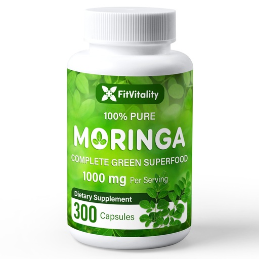 [BRSROGQLPJ6AMELD] Moringa Capsules | 300 Capsules | Moringa Oleifera | 100% Pure & Natural | Non-GMO and Gluten Free Supplement | Complete Green Superfood | Moringa Leaf Extract