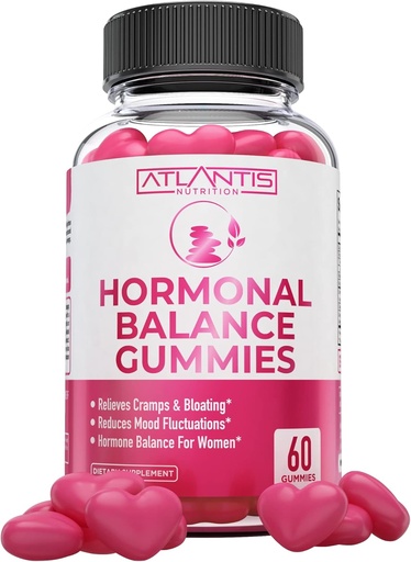 [BRSW2FAQAR5GEDIZ] Atlantis Nutrition Hormonální rovnováha pro ženy & PMS Relief Gummies - Umožňuje křeče, nadýmání, Mood Swings, Hot Flashes & Night Sweats - Cranberry, Dong Quai & Chasteberry Menstrual Cramp Relief